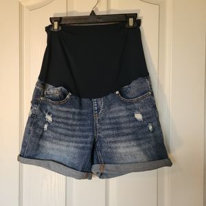 5/$13 Maternity distressed jean shorts